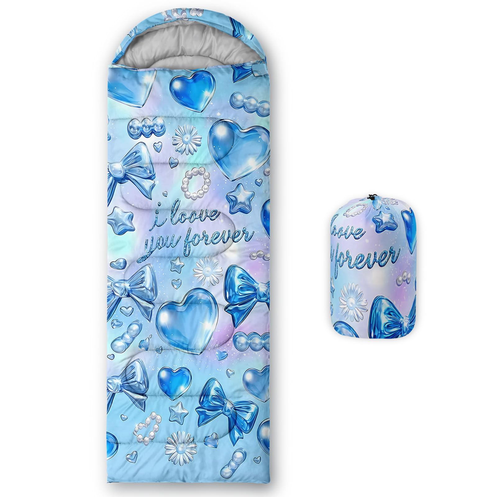 QOOMO Ball Flower Camping Sleeping Bags,3 Season Warm &amp; Cool Weather,Lightweight,Waterproof Sleeping Bags for Adults &amp; Kids,Traveling,and Outdoors,Camping Gear Equipment