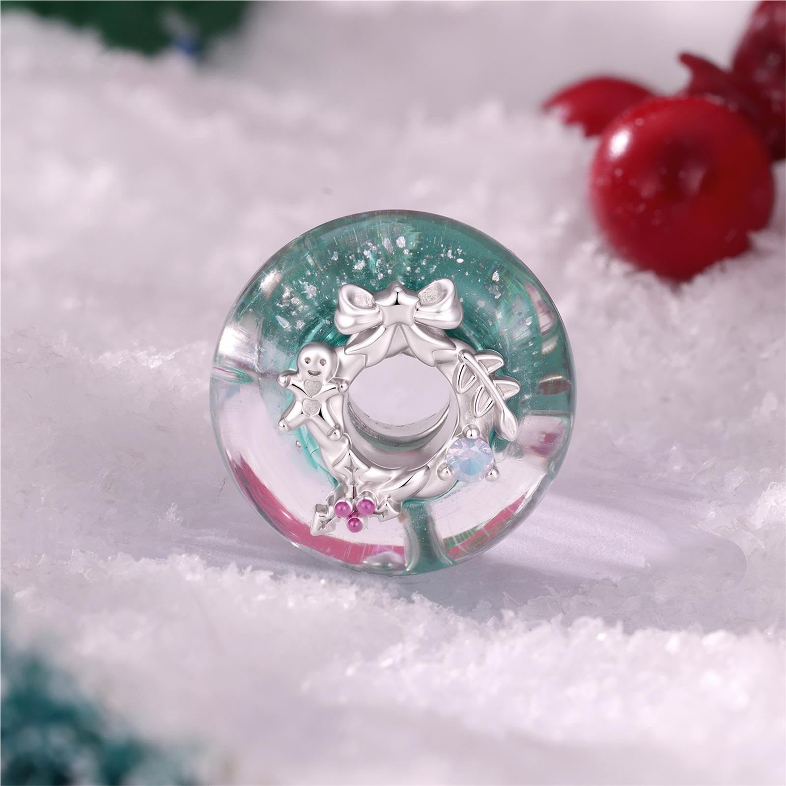 Plata 925 Fiesta Campana Guirnalda Charm for Pandora