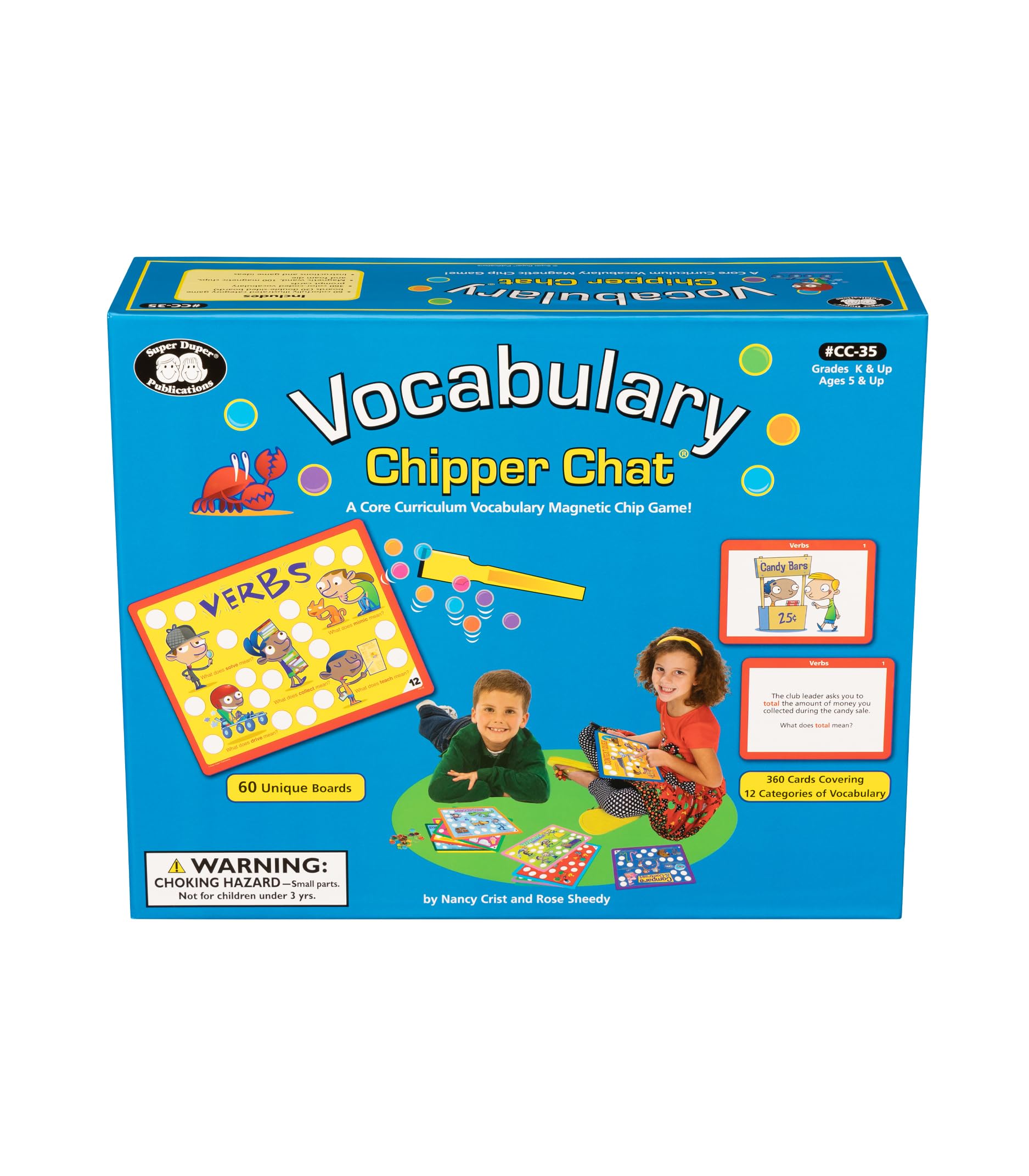 Super Duper Publications | Vocabulary Chipper Chat® Magnetic Game | Educational Learning Resource for Children | Magnetic Wand, Chips, and Game Boards |