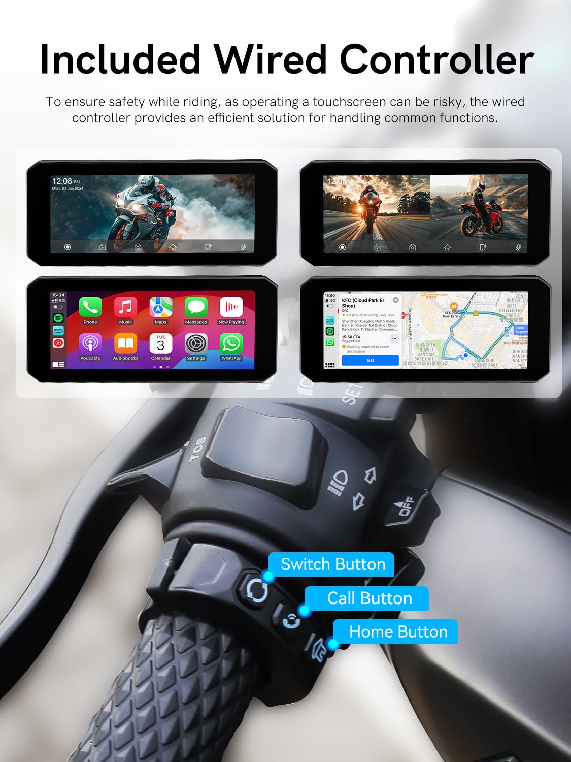 Amazon.com: YolanAuto MT7 Motorcycle Smart Navigation System, 6.86