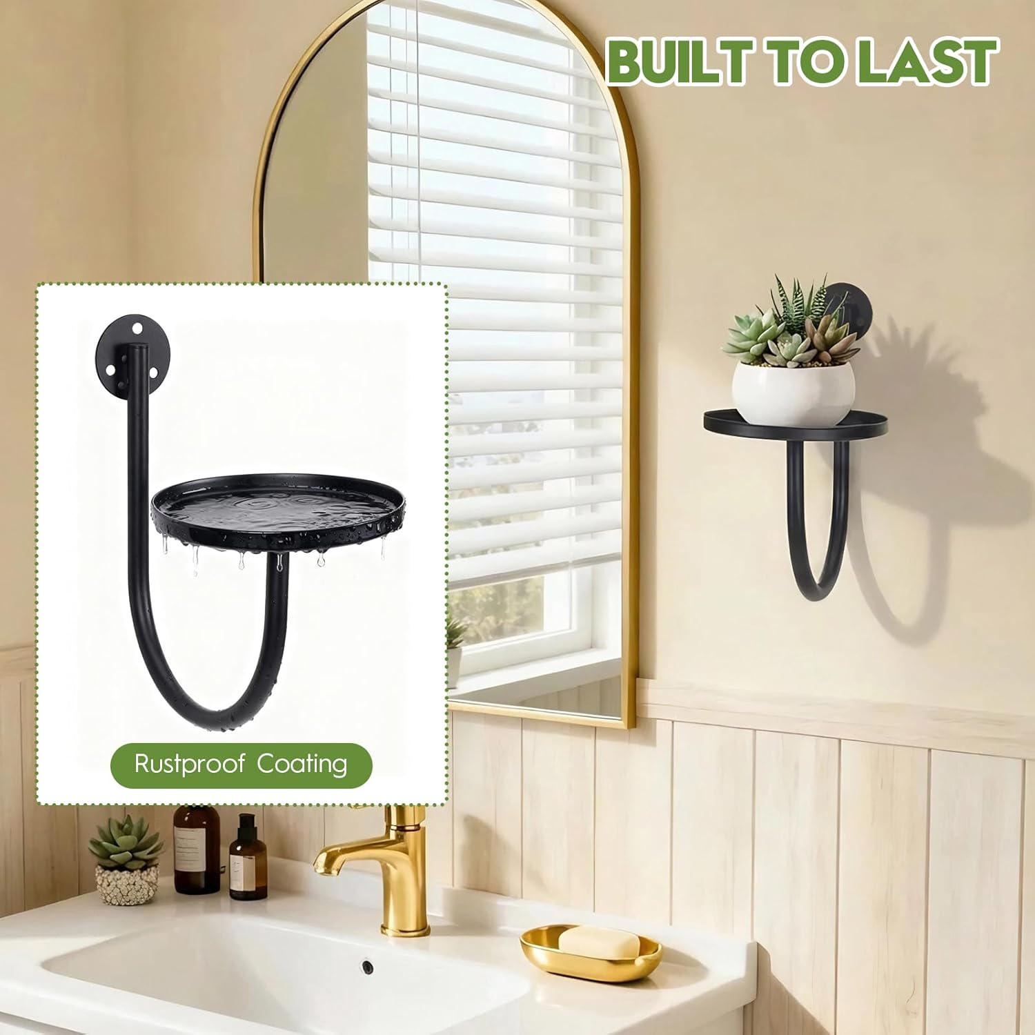 Wall Plant Holder and Hanging Planters for Indoor Plants,Plant Hangers for Indoor Wall Decor and Outdoor Plant Stand(3 pcs,Black)