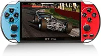 Console de Videogame X7 Plus de 5.1 Polegadas Jogadores de Videogame Portáteis Double Ro Er 8Gb de Memória Integ Da 1000 Games Mp5 Controle de vídeo game Azul Vermelho