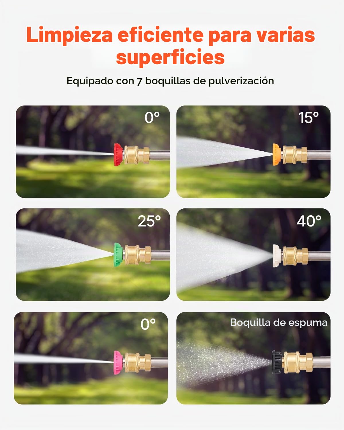 VEVOR Varilla Telescópica para Hidrolavadora, 6358 mm, 4000 PSI, con Varillas de Extensión, Acoplador Pivotante, 7 Puntas de Boquilla Rociadora y Arnés de Soporte Ajustable, 175 x 45 x 1393 mm