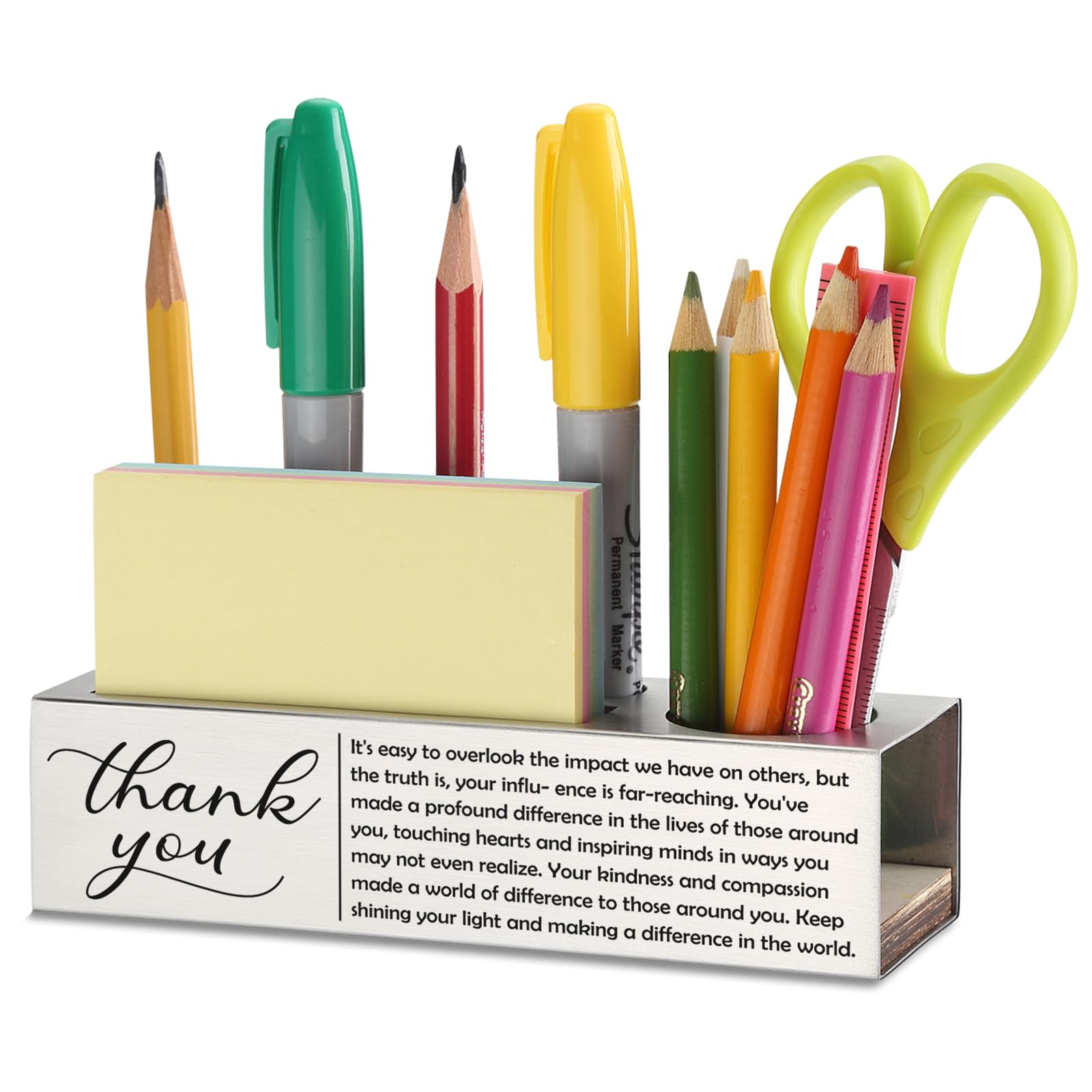 Porte-crayons bureau TBZ146 en céramique blanche avec message inspirant pour enseignants