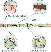 Vista 3 de MR. CHUBBYFACE - Collar de perro de primavera y verano, lindos collares de perro de limón verde, ajustable, duradero, suave, de tela natural