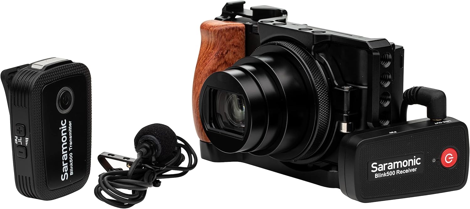 Saramonic Blink 500 B1 Tx+Rx 2.4GHz Micro-Wireless Lavalier System W/Camera-Mountable Dual-Receiver,Black,BLINK500B1