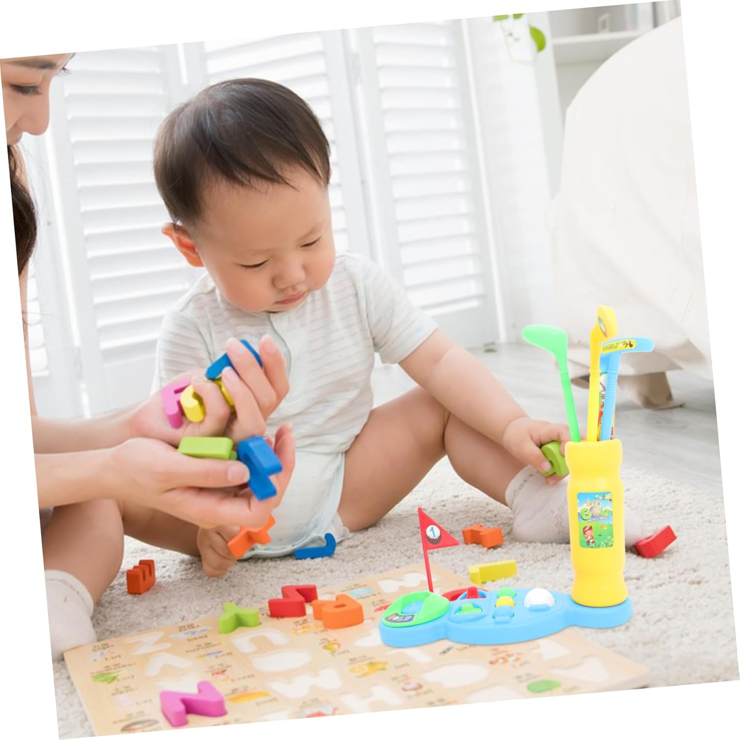 Golf Plastic Golf Clubs for Indoor Outdoor Sports Game Enhances Hand-Eye Coordination and Physical Development for Boys