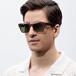 CARFIA Trendy Lunettes de soleil pour hommes polarisés Femmes UV400 Protection,70s Style Épaisseur Acétate Rétro Mode Lunettes de soleil