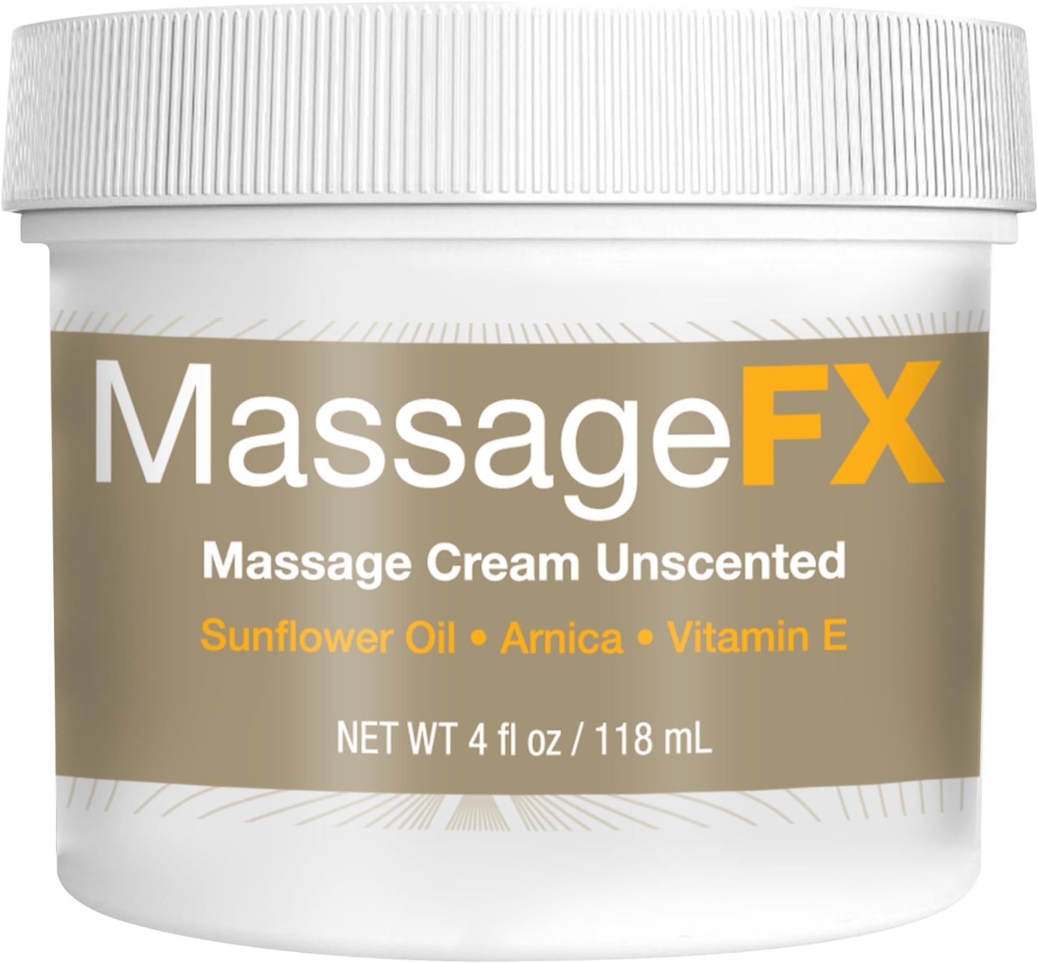 MASSAGE FX Unscented Massage Cream, 4 oz - Massage Creams for Massage Therapy...