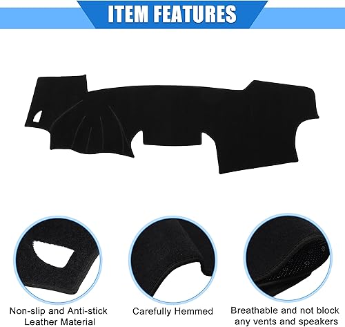 Miniatura 4 de Funda protectora de poliéster para salpicadero de automóvil compatible con Toyota RAV4 2001-2012, protector de poliéster negro para consola central