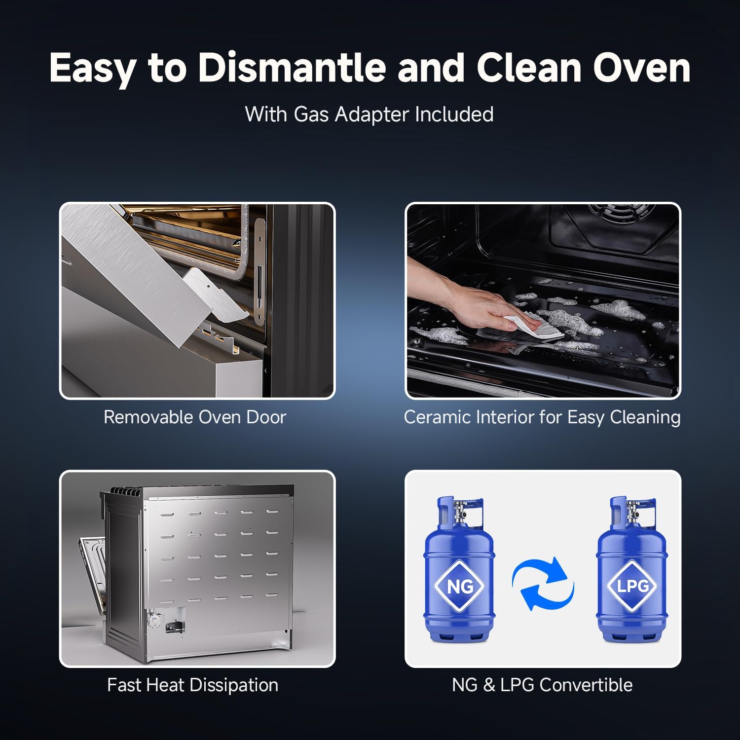 AAOBOSI 36 Inch Gas Range Oven, 6 Cu.Ft Front 6 Sealed Cooktop Burners,Smrt Control Air Fryer Convection Self Clean Oven, Freestanding Stainless Steel Heavy Duty Gas Stove with Halogen Light,NG/LPG