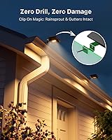 Vista 3 de 8 unidades de luces solares para canalones al aire libre, impermeables, con 12 LED, para clipear en canalones, ideales para aleros, techo, bajantes