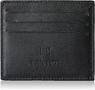 Paolo Ferre FP006-01 Genuine Leather Wallet 6 Credit Card Slots, Black, 10 * 8.5 cm