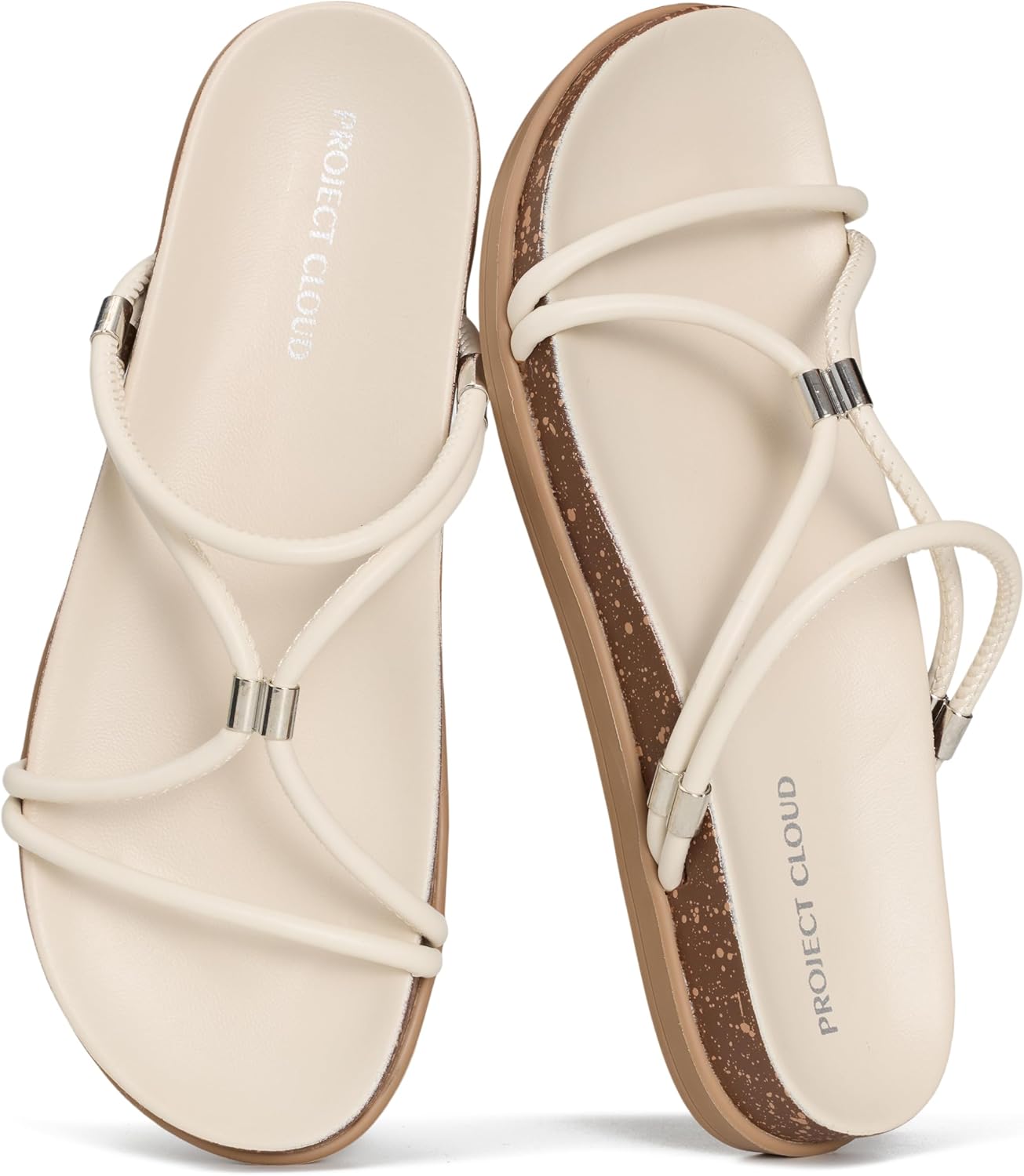 Project Cloud Summer Slides for Women 2026 with Plush and Soft Insole Womens Sandals Comfortable - Non-Slip and Lightweight Sandals Women Footwear