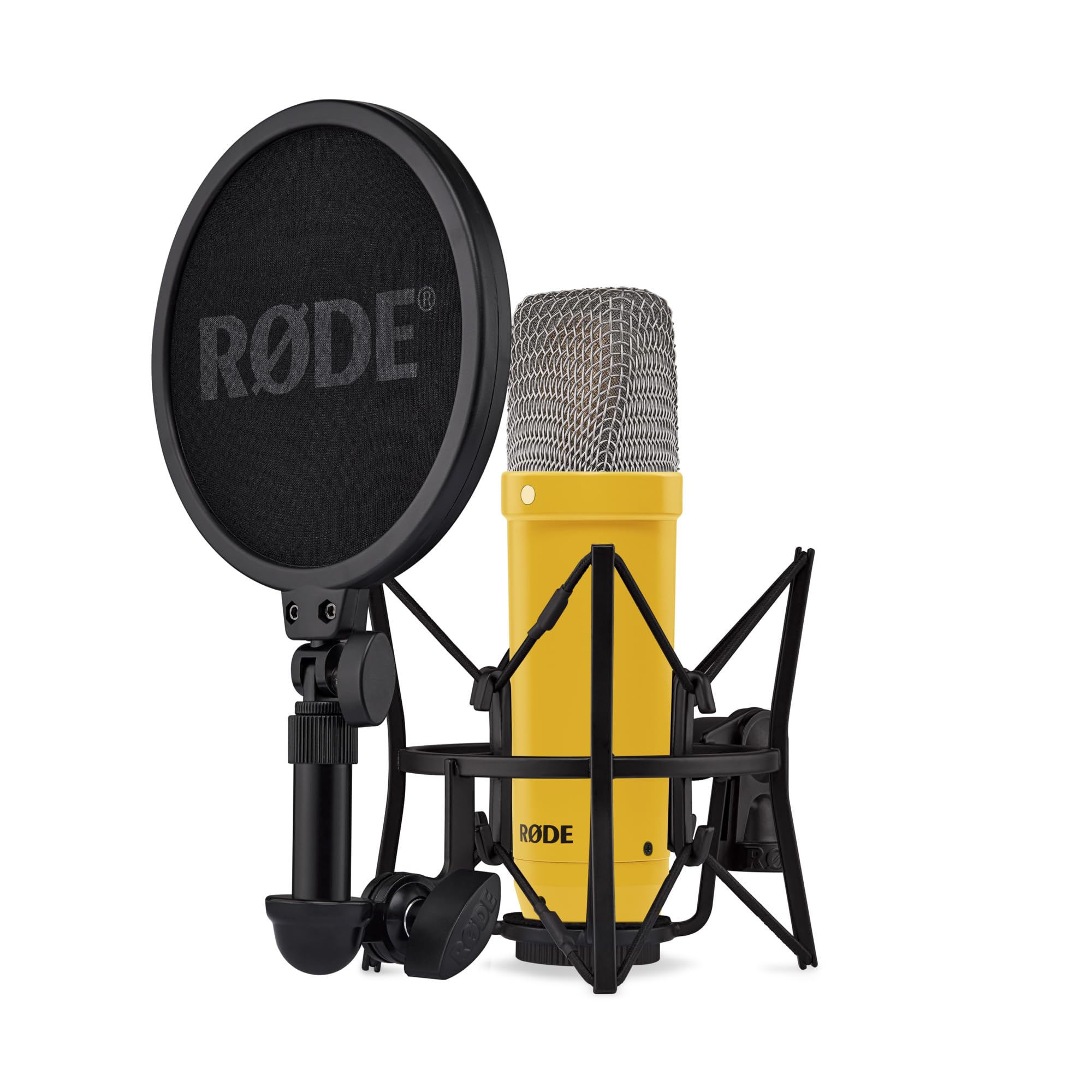 RØDE NT1 Signature Series Microfono a Condensatore a Diaframma Largo con Supporto Antiurto, Filtro Anti-pop e Cavo XLR per Produzione Musicale, Registrazione Vocale, Streaming e Podcasting (Giallo)