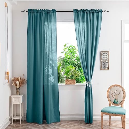 Miniatura 17 de Yancorp Khaki Kitchen Tier Curtains - 36 Inch Linen Textured Short Farmhouse Cafe Curtains for Small Windows in Bathroom or Laundry Room