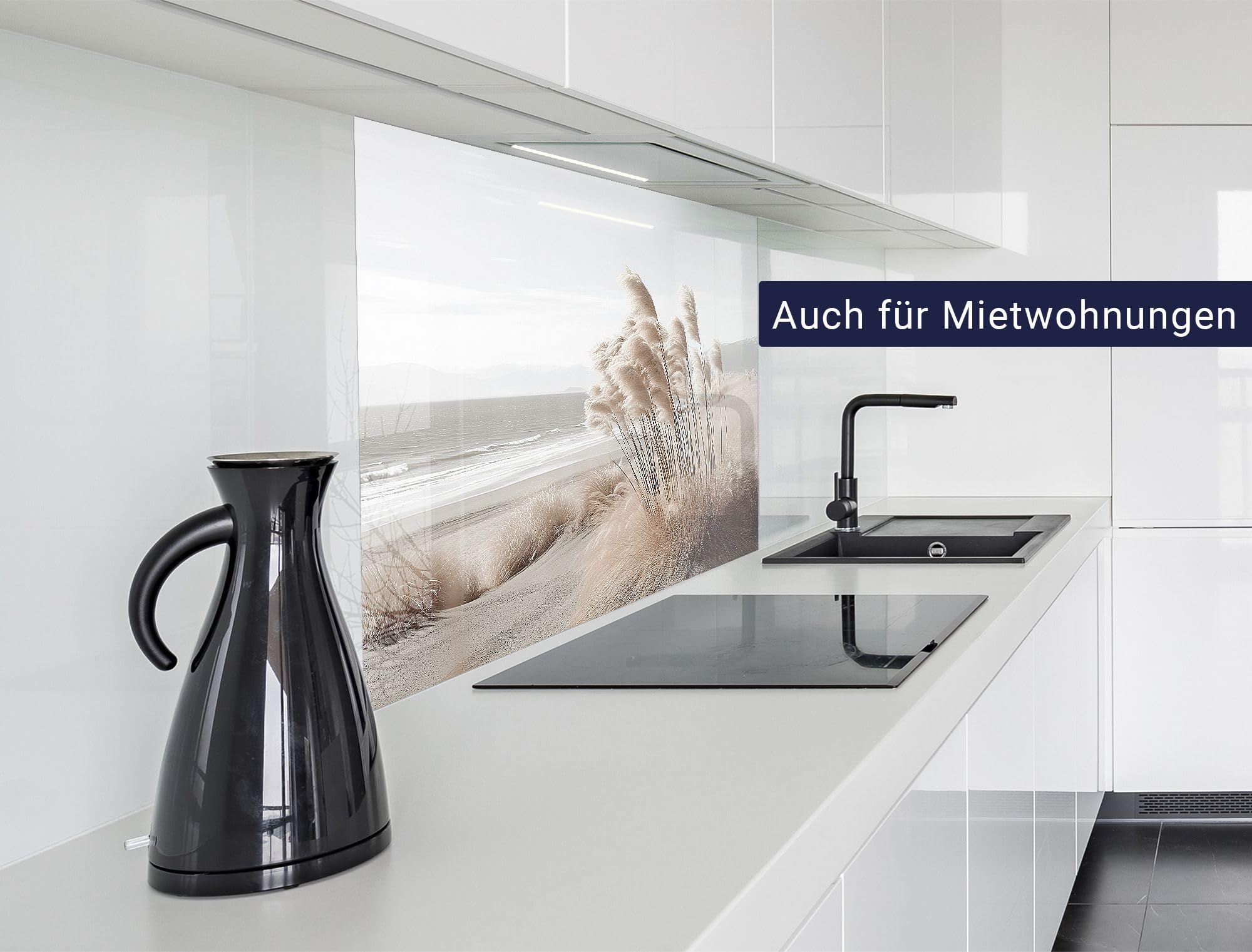 Tulup Glasrückwand Für Die Küche – 100x50 Cm Spritzschutz Mit Palmen-Motiv, Einfach Zu Montieren