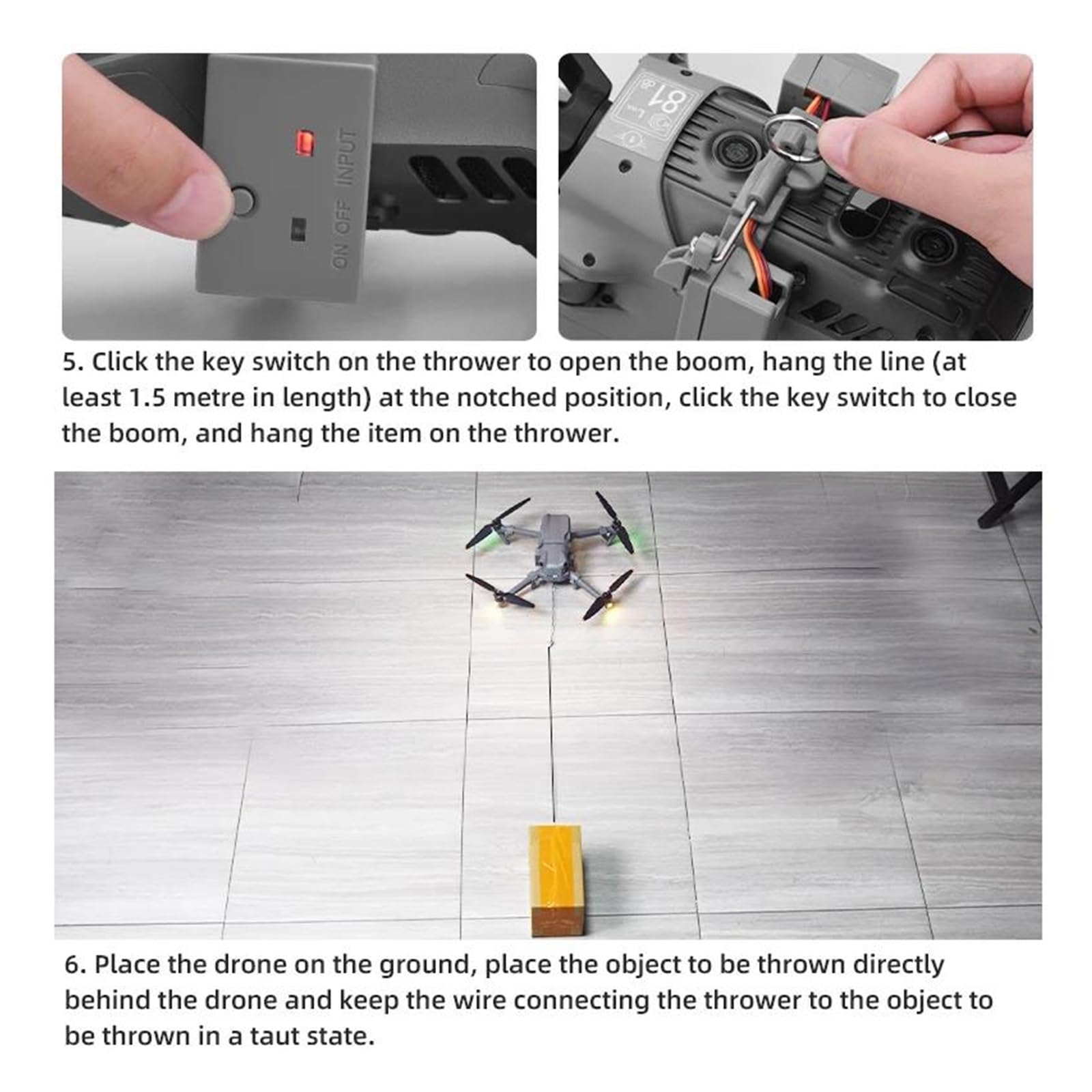 Sistema Airdrop per drone Airdrop con controllo a LED, per DJ&I Air 3S/Air 3 Drone Thrower Esca da pesca/anello nuziale regalo consegna/accessorio per salvataggio di vita