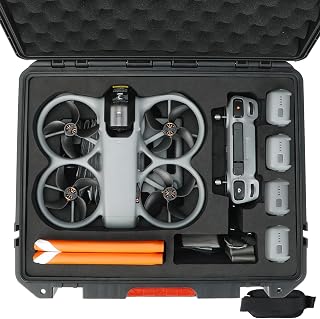 Hard Carrying Case for DJI Avata 360 - RC 2, Compatible with Drone Landing Pad, RC 2 Remote Controller, Batteries, Sun hood shade, Lanyard and Drone Accessories [CASE ONLY]