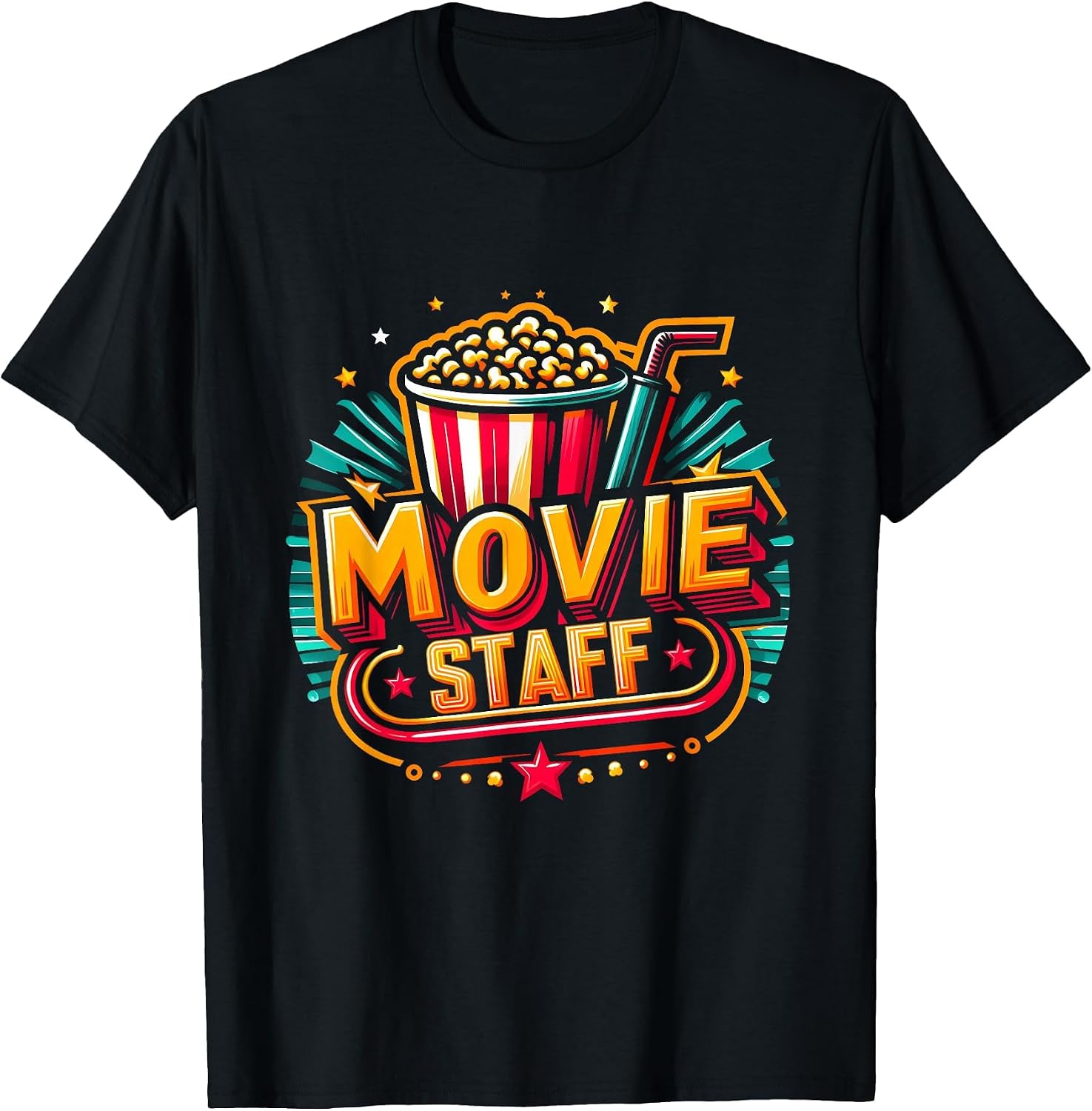 Movie Staff Party Night Behind The Scene Awesomeness Popcorn T-Shirt