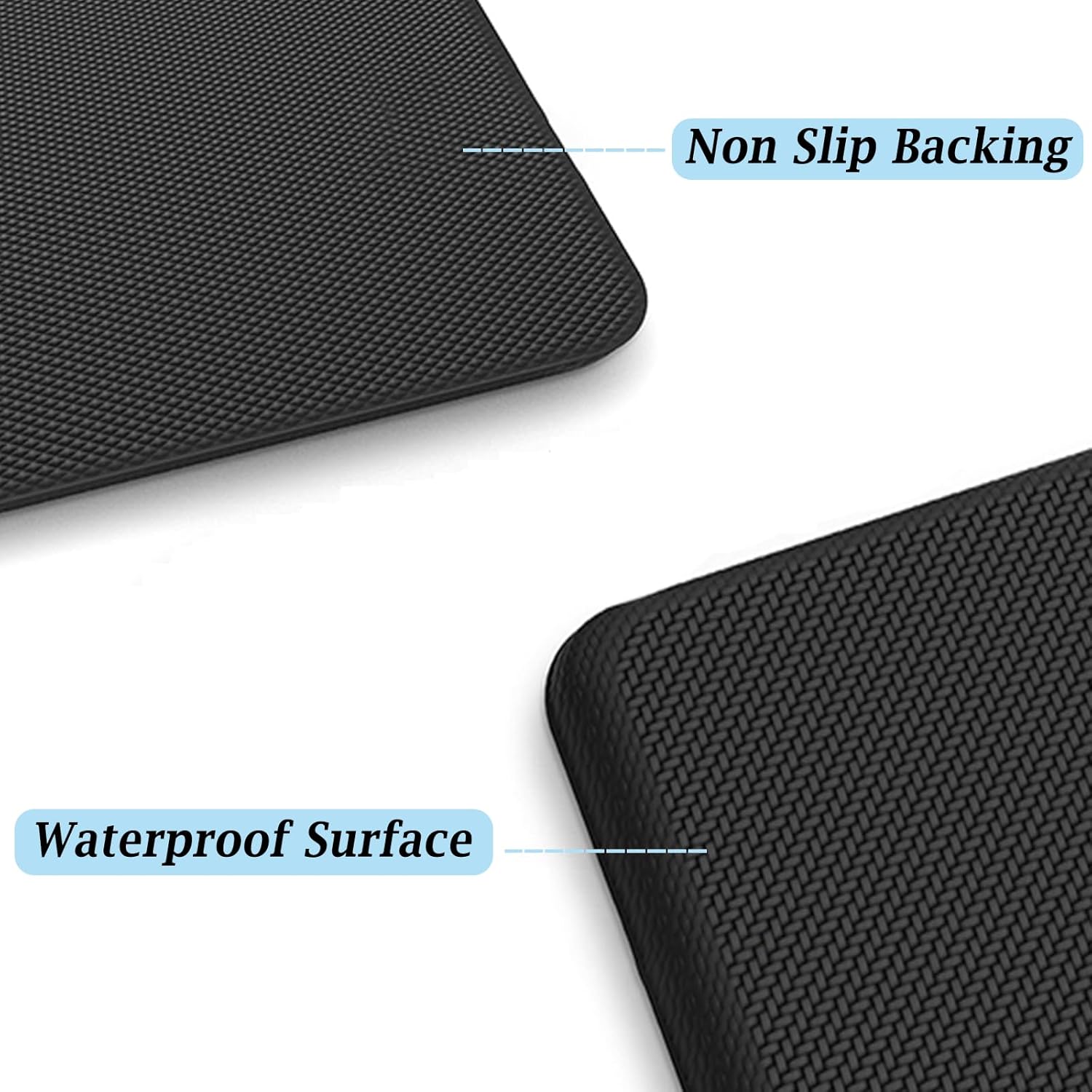 Artnice Kitchen Floor Mat Cushioned Anti Fatigue, Waterproof Non-Slip Standing Desk Mat, 0.75" Heavy Duty Comfort Kitchen Rugs for Home, Sink, Office, Hallway (20"x39", Black)