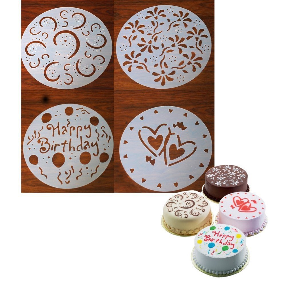 Syga Cake Stencil Set - Decorate Cakes Easily -4