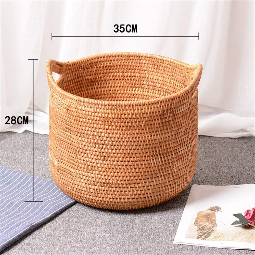 Rattan Storage Basket Laundry Basket Plant Pot Woven Basket Storage Rattan Snack Candy Jewelry Groceries Nursery Storage Bins Set of 3 Home Decoration Rattan Storage Basket (Natural S+M+L)