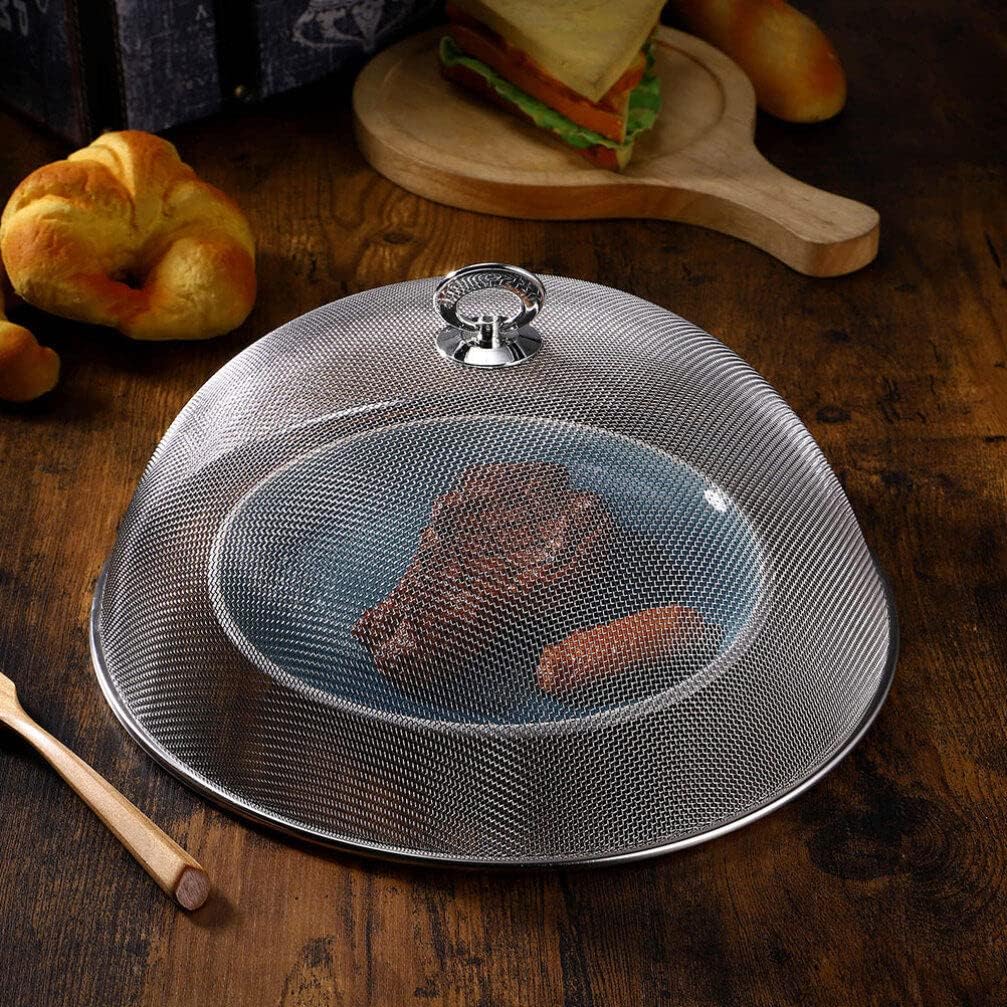 Hemoton Stainless Steel Vegetable Cover Food Dome Cover Food Mesh Cake Cover Round Food Cover Metal Mesh Cake Net Cover Picnic Food Tent Food Cover Tents The Meals Bread
