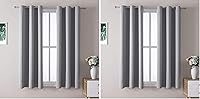 Vista 182 de ChrisDowa - Cortinas blackout con ojales para habitación y sala, juego de 2 paneles de cortinas con aislamiento térmico, gris oscuro, 42 x 63