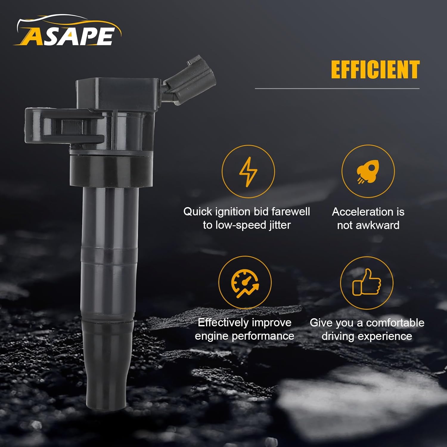 ASAPE Set of 4 Ignition Coil Pack with 4*Spark Plug Fit for 2010-2015 for Hyundai Tucson 2.4L 2010-2013 for Kia Forte 2.0L 2011-2015 for Kia Sportage 2.4L, Replace UF-611 C1667 5C1724 E1111