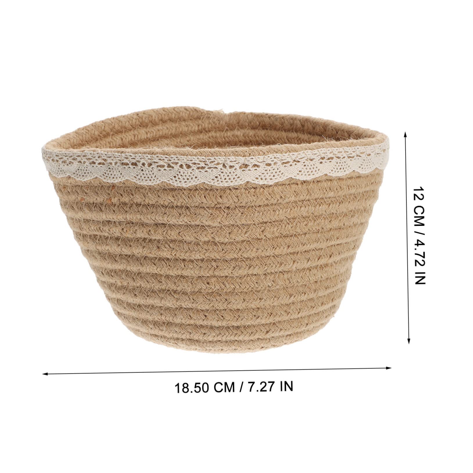 MUCKLILY Rope Woven Basket Rope Storage Basket Jute Rope Porch Storage Rack Home Decor Basket