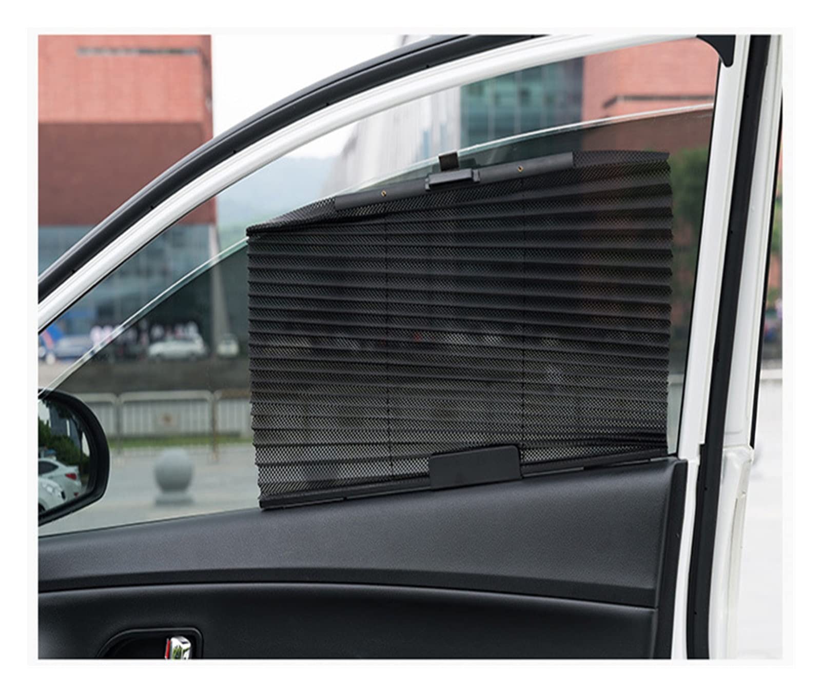 Parasoles Parasol Retráctil Automático para Coche 4 Uds. Parasol Malla para Ventana Lateral Coche Protector Solar Cortinas Protección UV Parasol Ventana Coche (Tamaño : 4PCS Beige)