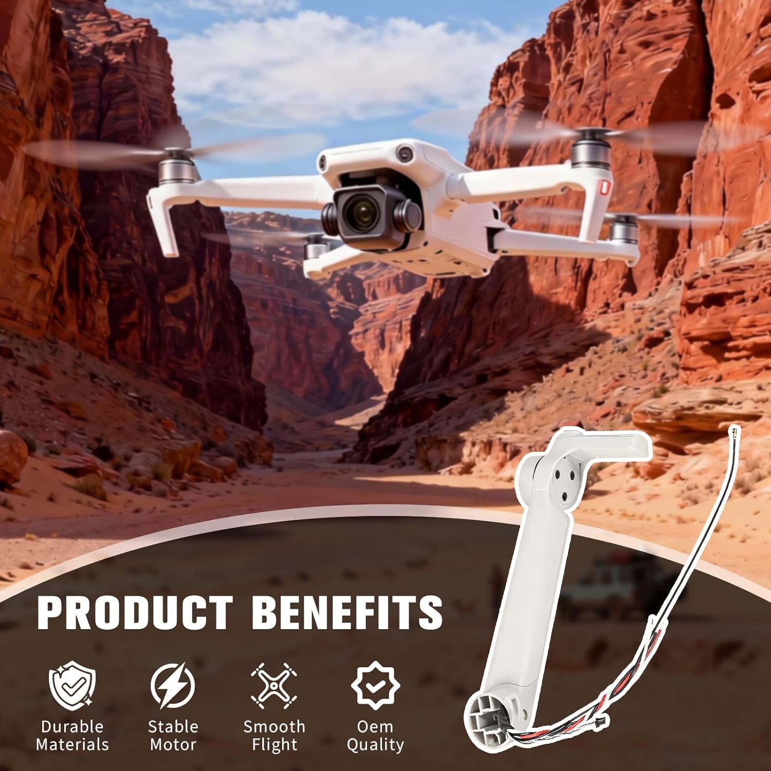 Mini 3 Drone Motor Arm Assembly Replacement Front Left Arm Compatible with DJI Mini 3 Spare Parts