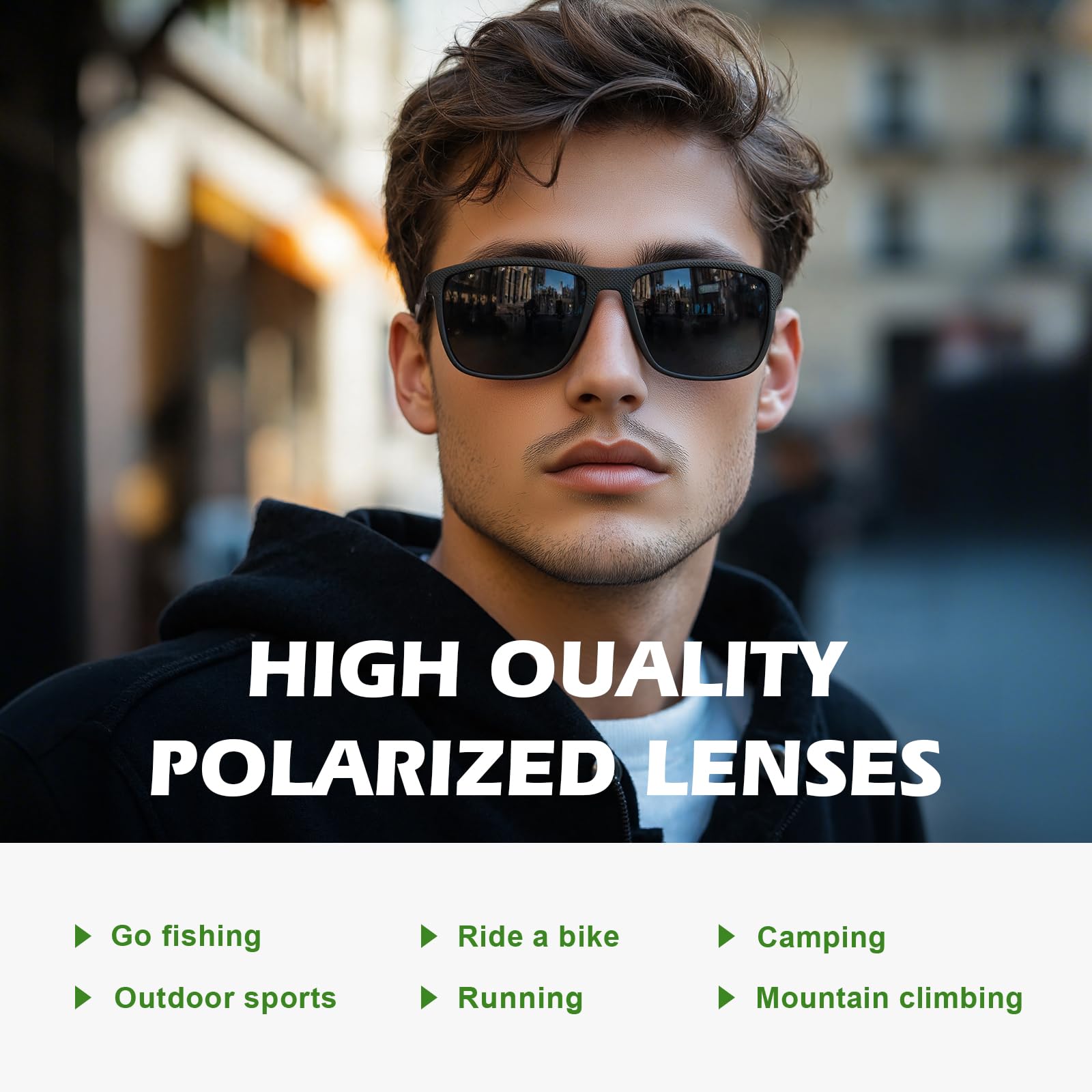 Fanshen Occhiali da sole sportivi polarizzati da uomo, protezione UV, leggeri, per guida, pesca, golf, ciclismo