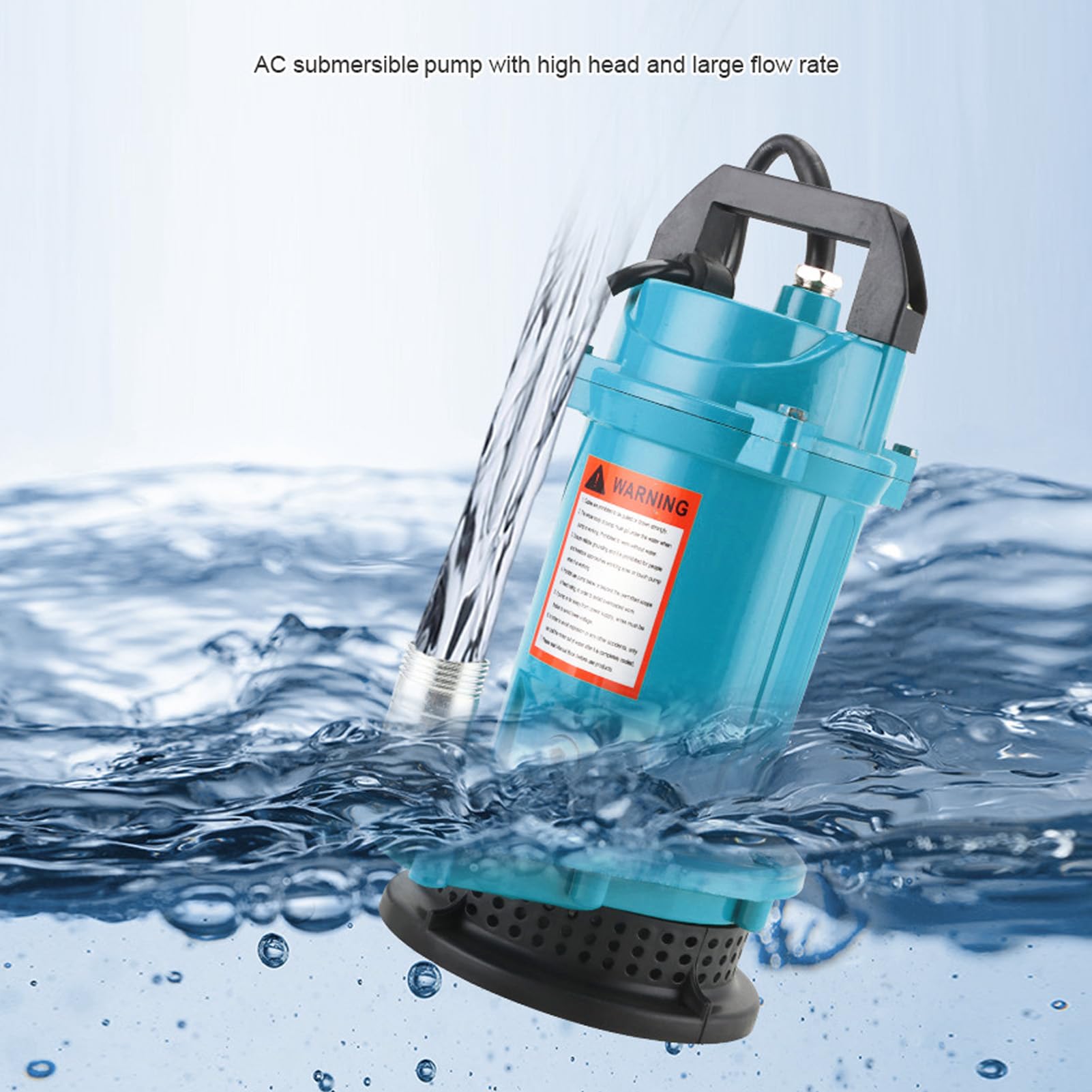 Cuifati Bomba de Agua Eléctrica, Bomba Sumergible de Cable de 7 M Portátil para Piscina de Polvo de Jardín (EU enchufe 220V)