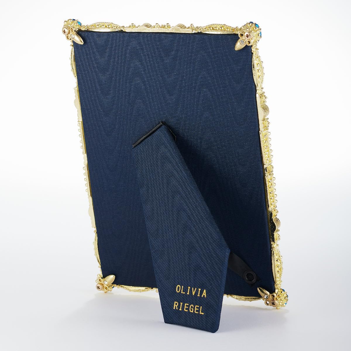 Olivia Riegel Gold Asbury 4 x 6 Frame with Capri Blue Stones - BL4641
