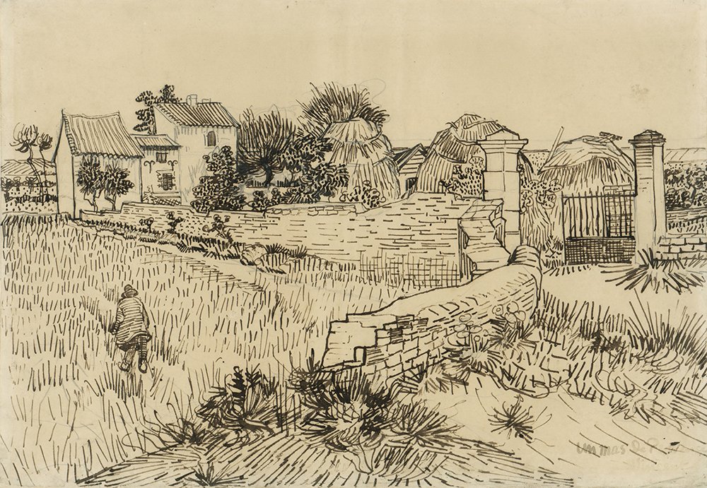 Affiche Farmhouse in Provence de Van Gogh, impression mate de grande taille pour decoration murale