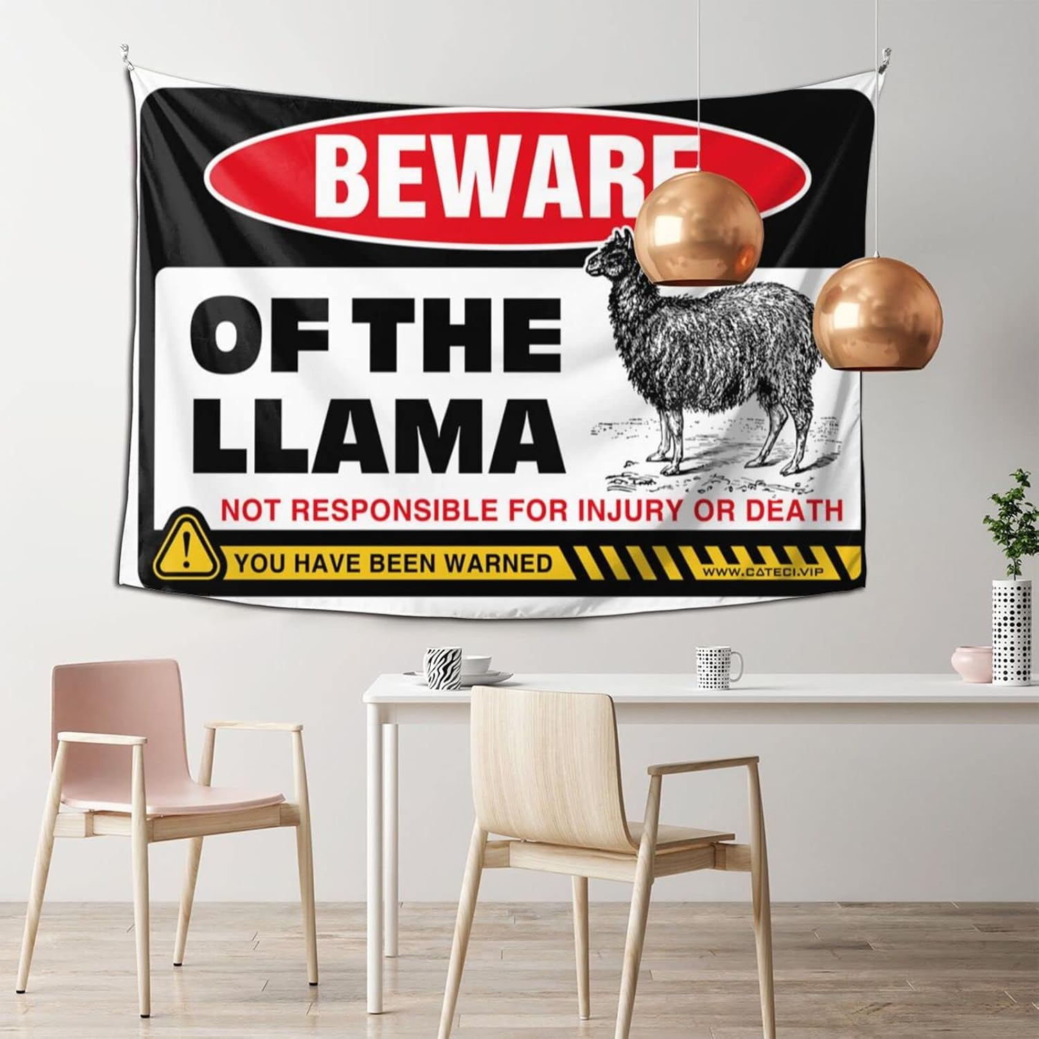 Man Cave Decor And Accessories Beware Of Llama Tapestry Funny Home Decor Funny Bedroom Decor(100X150CM)