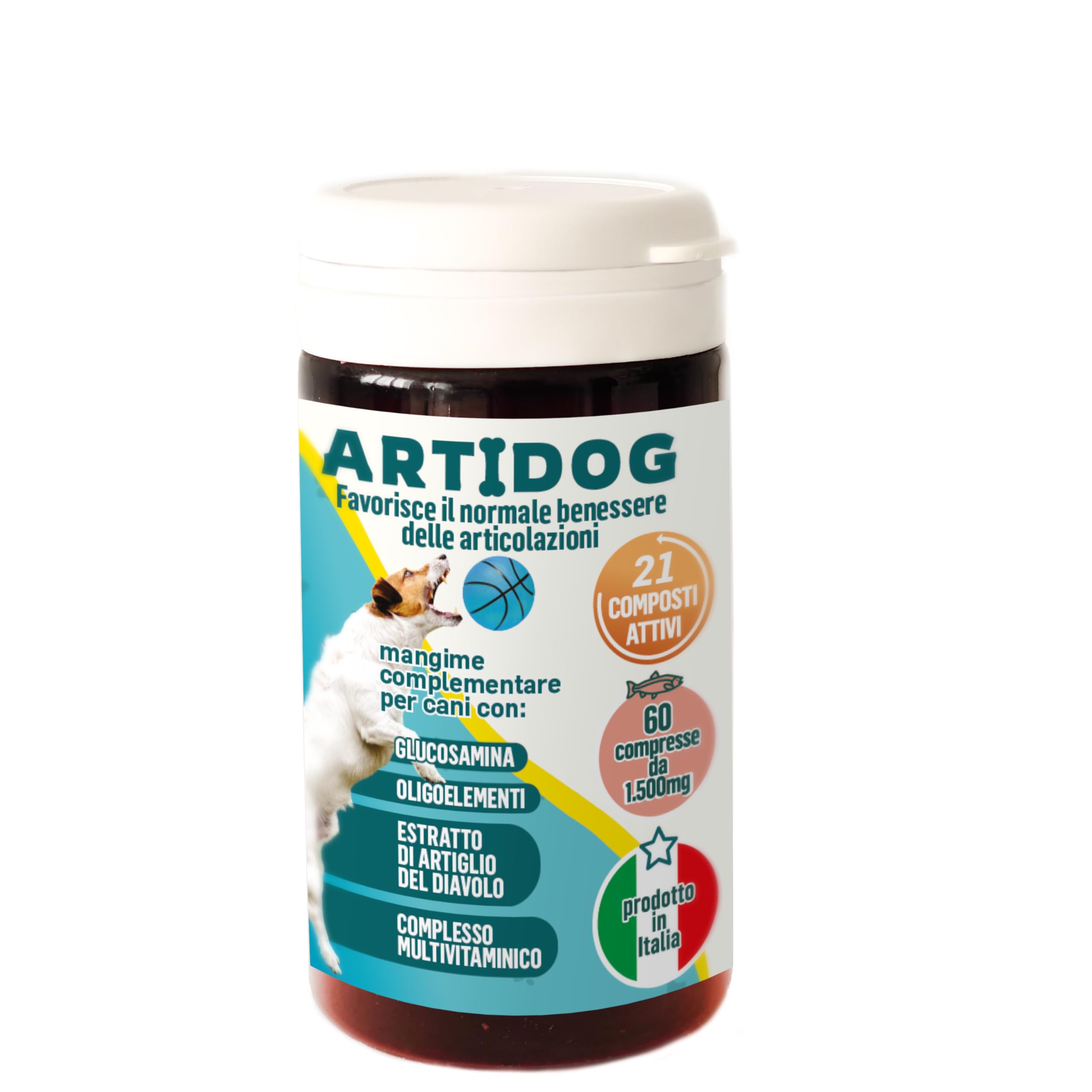 MB2 ARTIDOG Integratore per Articolazioni Cani con Glucosamina | 60 compresse arricchite con Condroitina, Collagene, Acido Ialuronico e Artiglio del Diavolo.