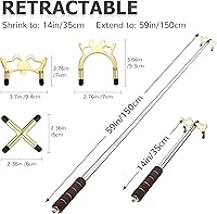 Vista 3 de Skylety Retractable Billiards Cue Snooker Pool Bridge Stick with 3 Pieces Removable Bridge Head, Snooker Set Billiards Pool Cue Accessory for Pool