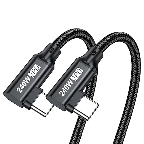 Miniatura 10 de Cable USB C a USB C de 240 W, PD 3.1 tipo C a C 5A, cable de carga rápida en ángulo recto compatible con MacBook ProAir, iPad Pro12.911Air,