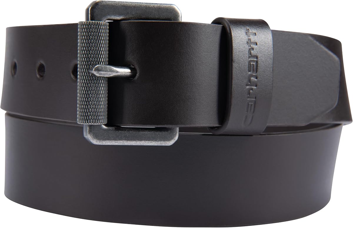 Carhartt Men's Casual Top Grain Bridle Leather Belts, W/Antique Nickel and Knurled Roller Buckle