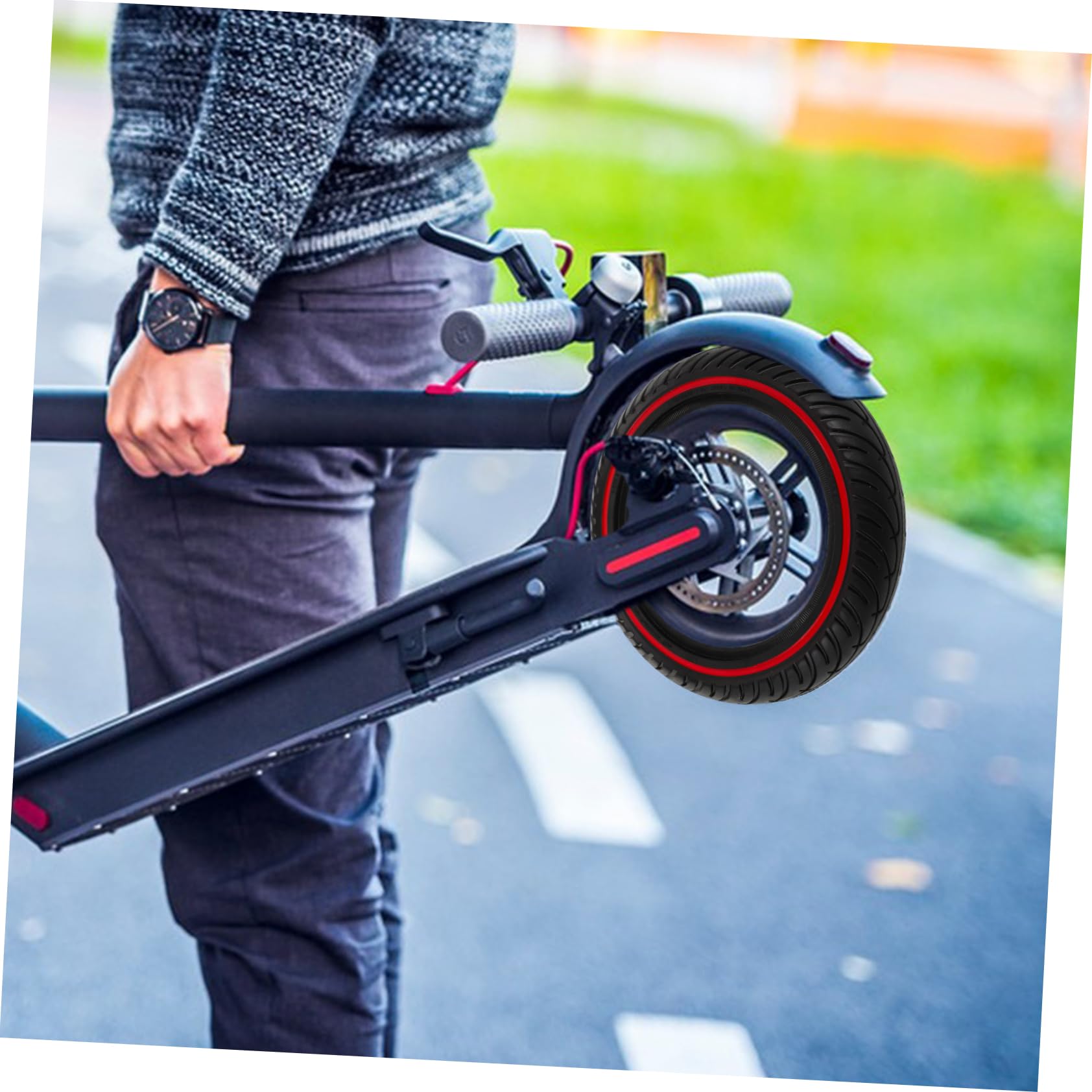 ibasenice Roue de Trottinette Électrique 8.5 Pneu en Polyuréthane Remplacement Facile Accessoire pour M365/Pro/1S Conduite Sûre Toutes Surfaces