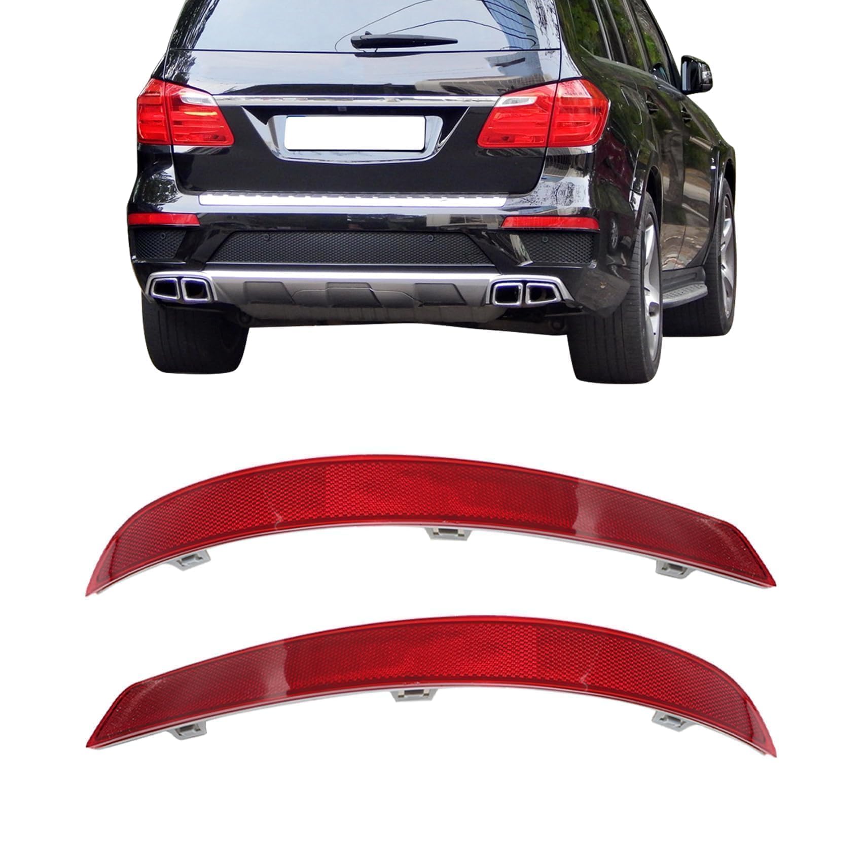 Photo 1 of Priprilod Rear Bumper Reflector Compatible with Mercedes Benz GLS450 2017-2019 X166 GL350 GL450 GL500 GL550 GL63 AMG 2013-2015 2016# 1668200374 1668200474