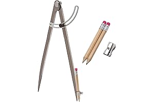ALLY Tools 12 Inch Precision Locking Wing Divider/Woodworking Compass with Pencil Holder and Pencil Sharpener