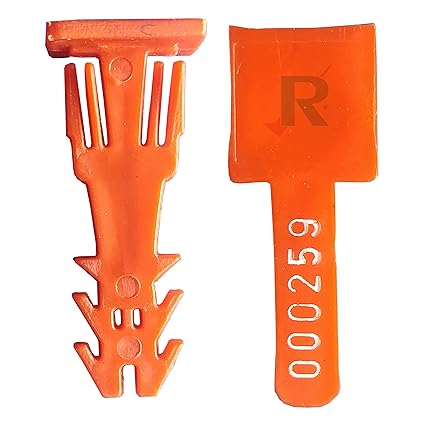 RAIBEX Drum Seal (100 PCS) HDPE Fiber Drum Seal Chemical Tank Seal Cap Seal Drum Security Seals PVC Drum Seal Drum Lock Seals (Red Color)