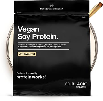 Protein Works | Vegan Soy Protein - Black, Unflavoured, 16 Servings, 500g