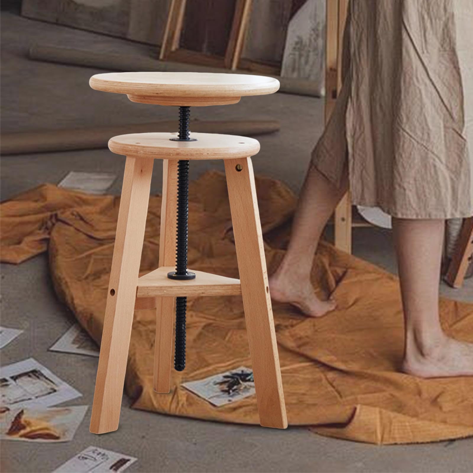 Amazon | 木製製図用スツール、アーティスト用スツール、木製