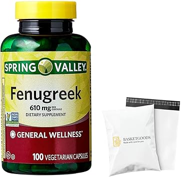 Spring Valley Fenugreek 610 mg, 100 Count - Set by Basket Goods