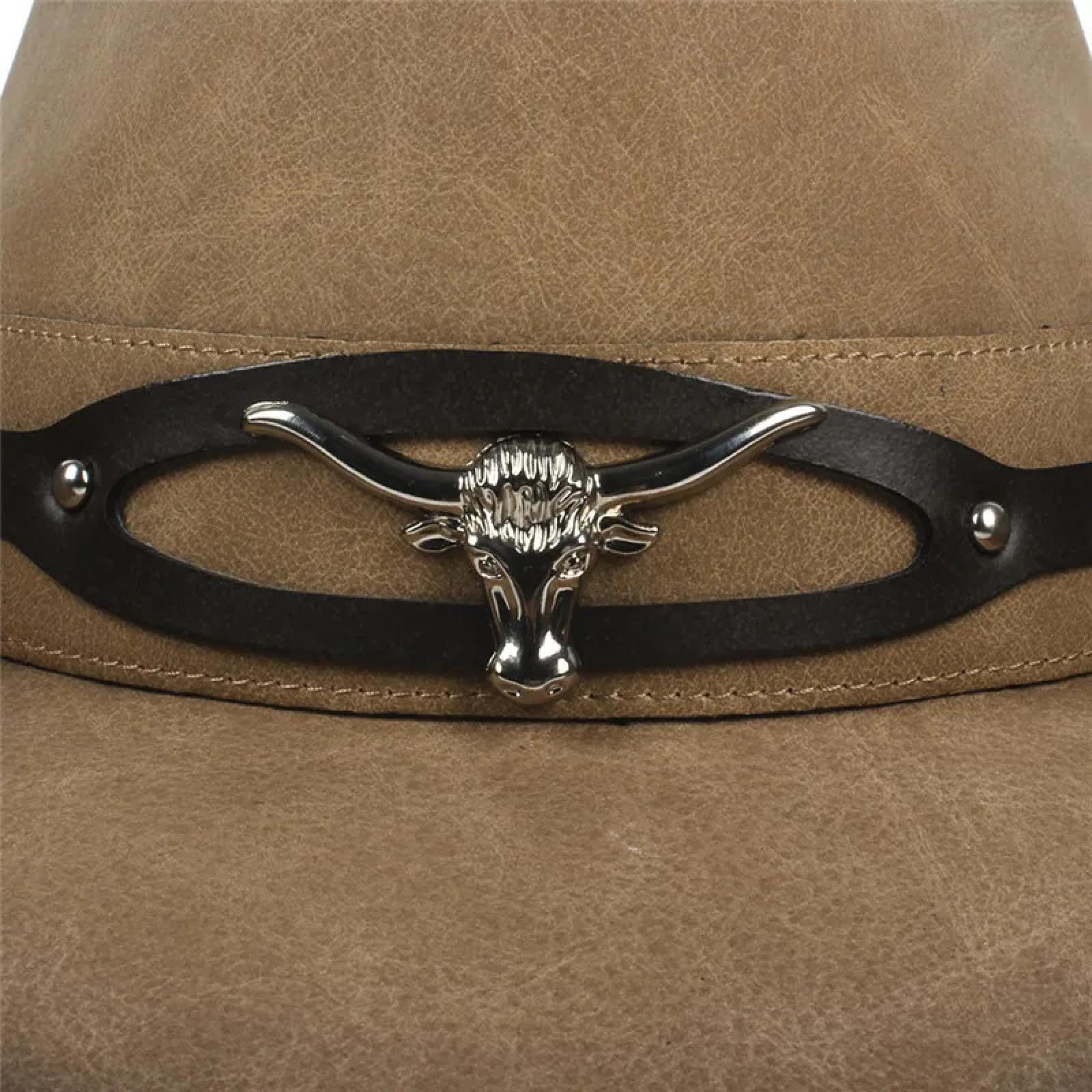 Cappelli Fedora Trilby Cappello Feltro Cappello da Cowboy da Uomo in Pelle per papà Gentiluomo Berretti da Cowboy Cappelli da Padrino di Grandi Dimensioni
